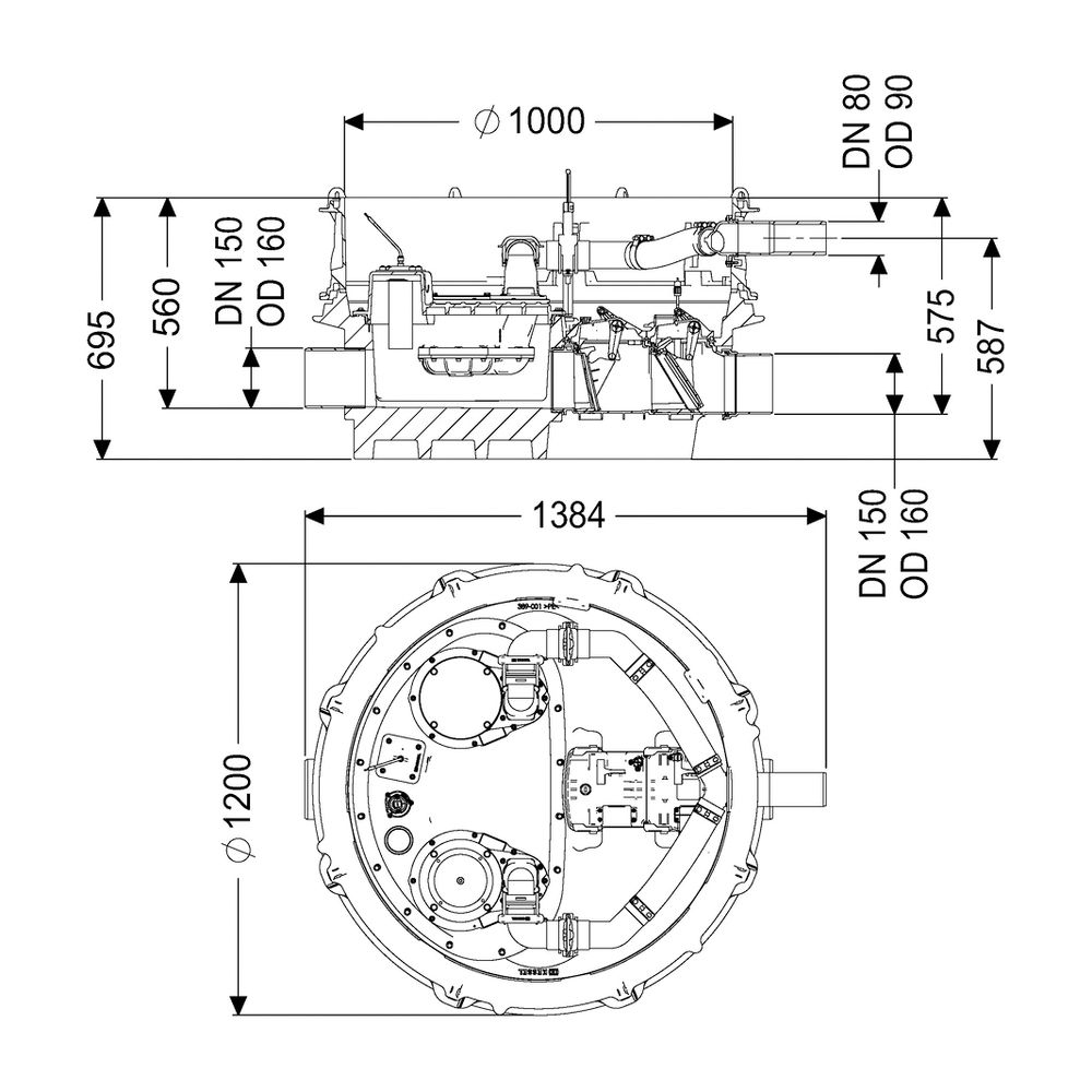 Kessel Rückstauhebeanlage Ecolift XL Mono 1 motorisierte Klappe SPF 1400-S3... KESSEL-8741006 4026092068236 (Abb. 2)