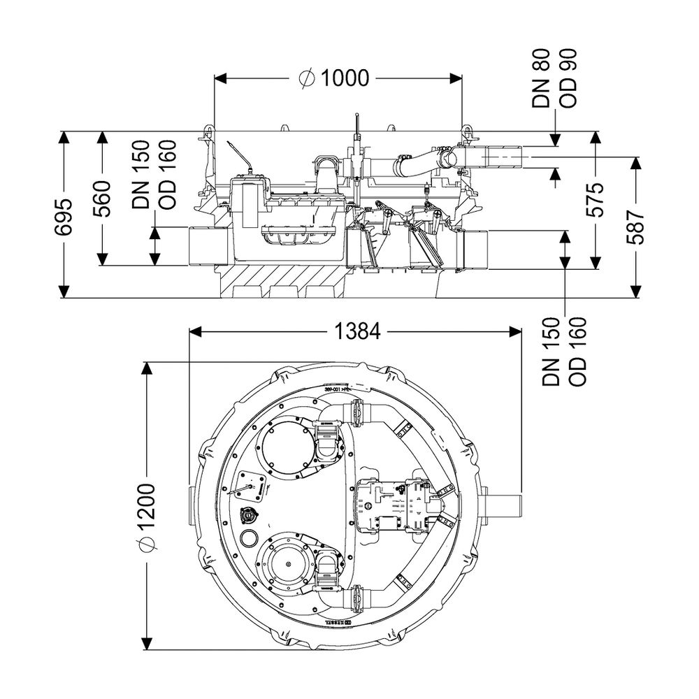 Kessel Rückstauhebeanlage Ecolift XL Mono 1 motorisierte Klappe SPF 1500-S3... KESSEL-8741007 4026092068243 (Abb. 2)