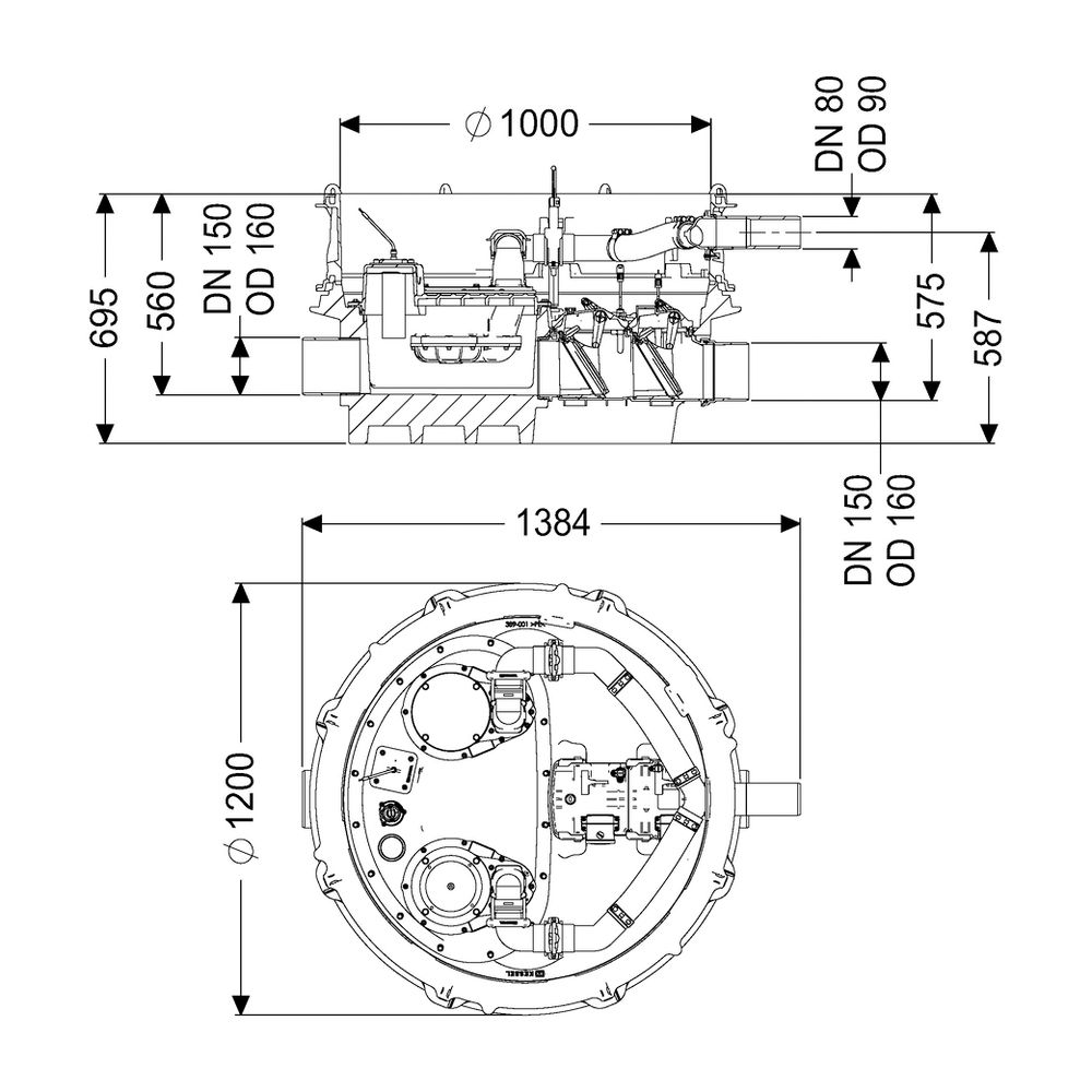 Kessel Rückstauhebeanlage Ecolift XL Mono 2 motorisierte Klappen SPF 1400-S3... KESSEL-8741010 4026092068274 (Abb. 2)