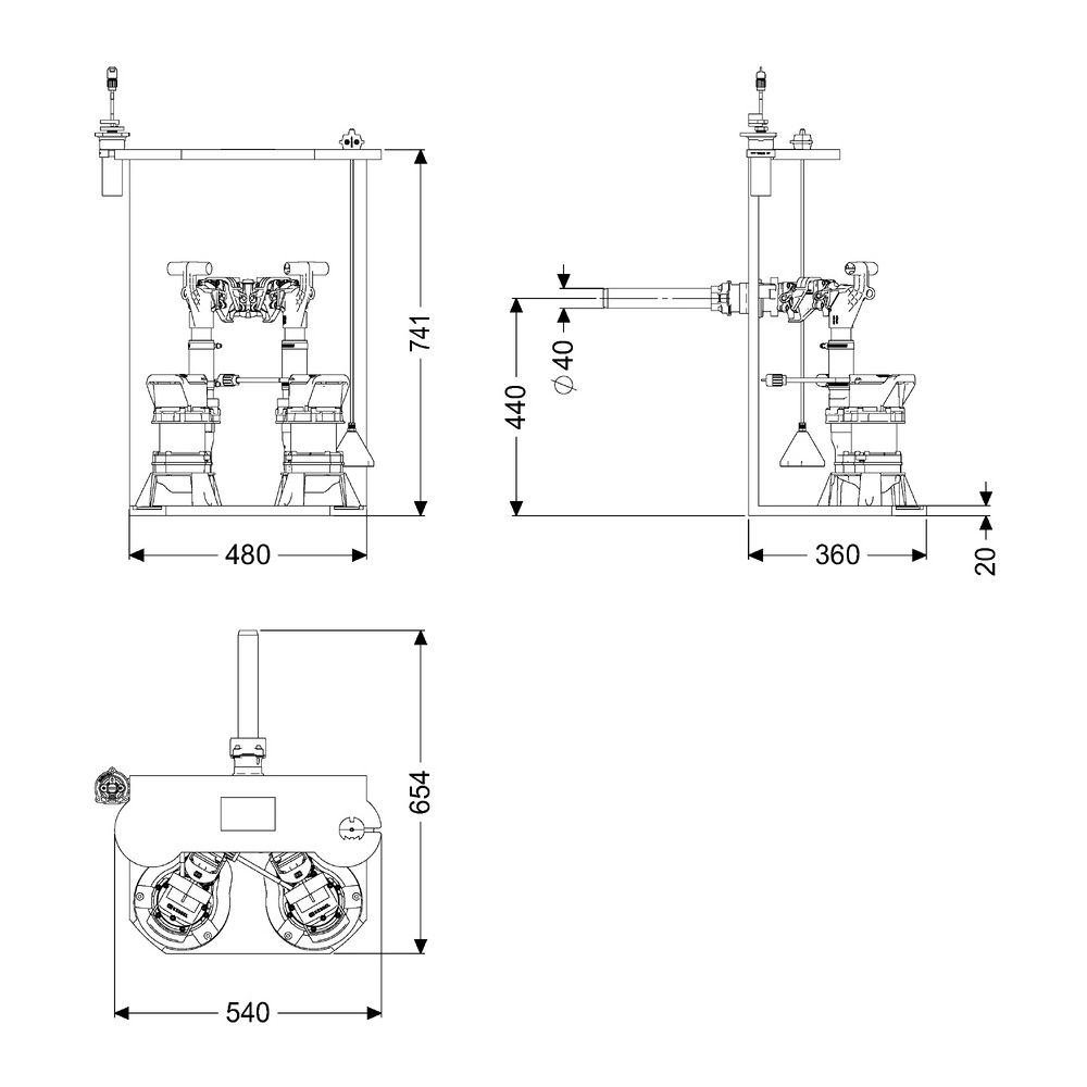 Kessel Pumpen-Einbausatz Retrofit S Duo GTF 600, 12m3/h, Kunststoff, 8744000... KESSEL-8744000 4026092103302 (Abb. 2)