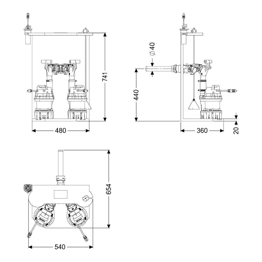 Kessel Pumpen-Einbausatz Retrofit S Duo GTF 1000, 230V 14,5m3/h, Kunststoff, 8744002... KESSEL-8744002 4026092103326 (Abb. 2)