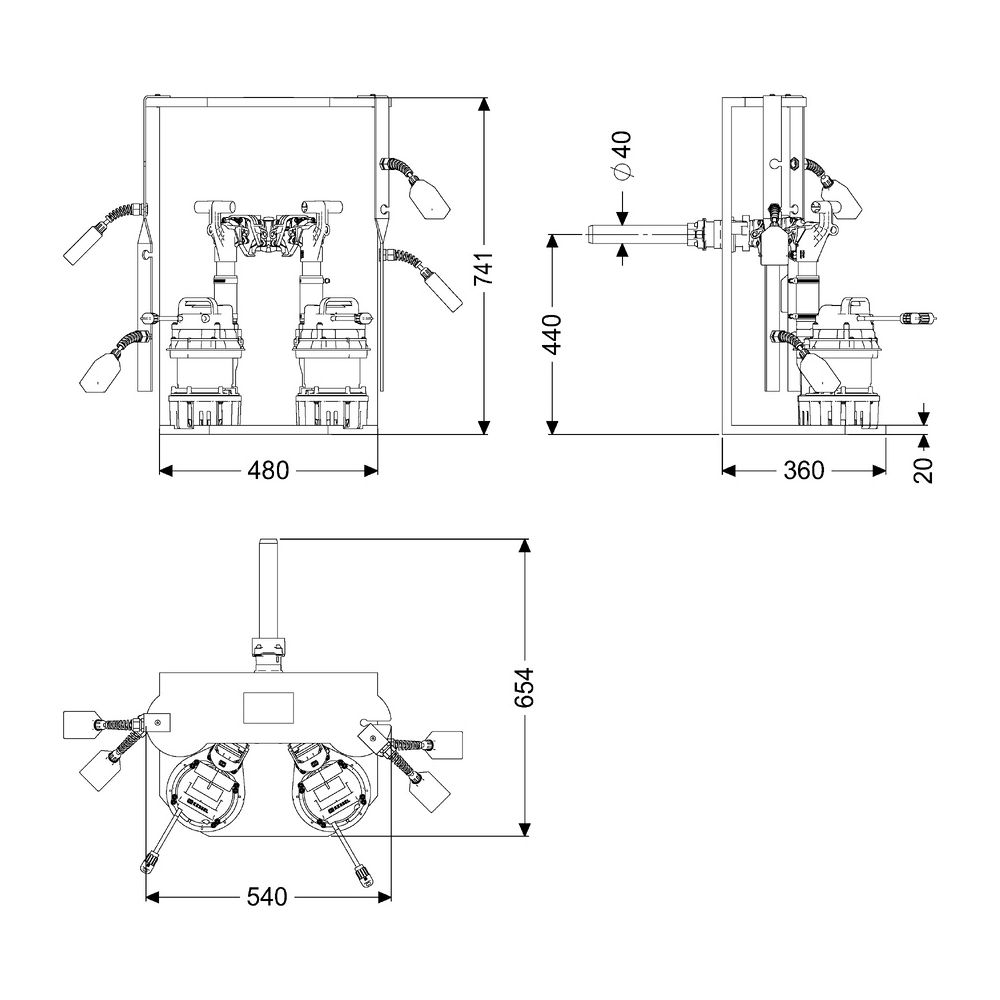 Kessel Pumpen-Einbausatz Retrofit S Duo GTF 1000, 14,5 m3/h, 230V, Kunststoff... KESSEL-8744003 4026092103333 (Abb. 2)