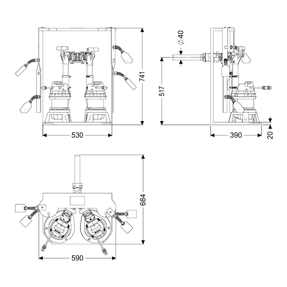 Kessel Pumpen-Einbausatz Retrofit M Duo GTF 1200, 15,5 m3/h, 230V, 1,4kW... KESSEL-8744005 4026092103357 (Abb. 2)