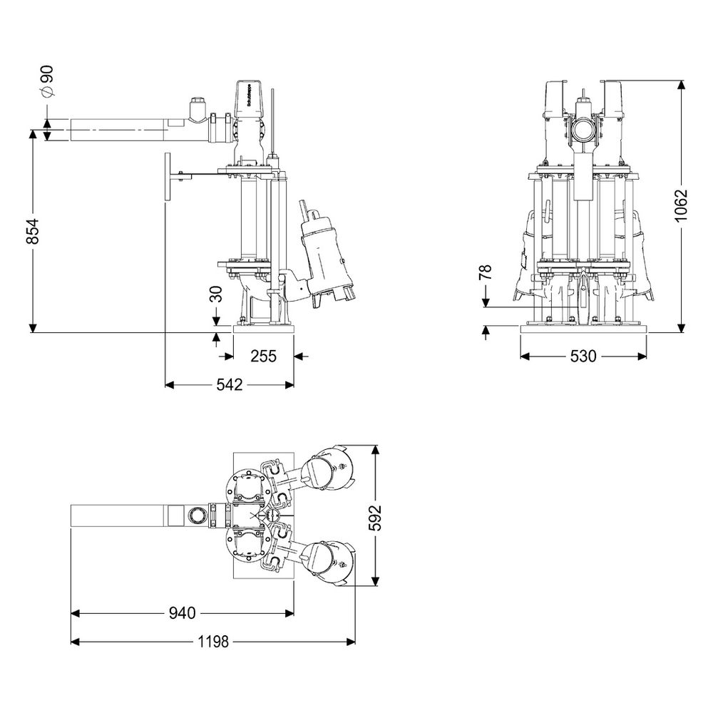 Kessel Pumpen-Einbausatz Retrofit L Duo GTF 1400, 230V, DN 90... KESSEL-8744020 4026092103517 (Abb. 2)