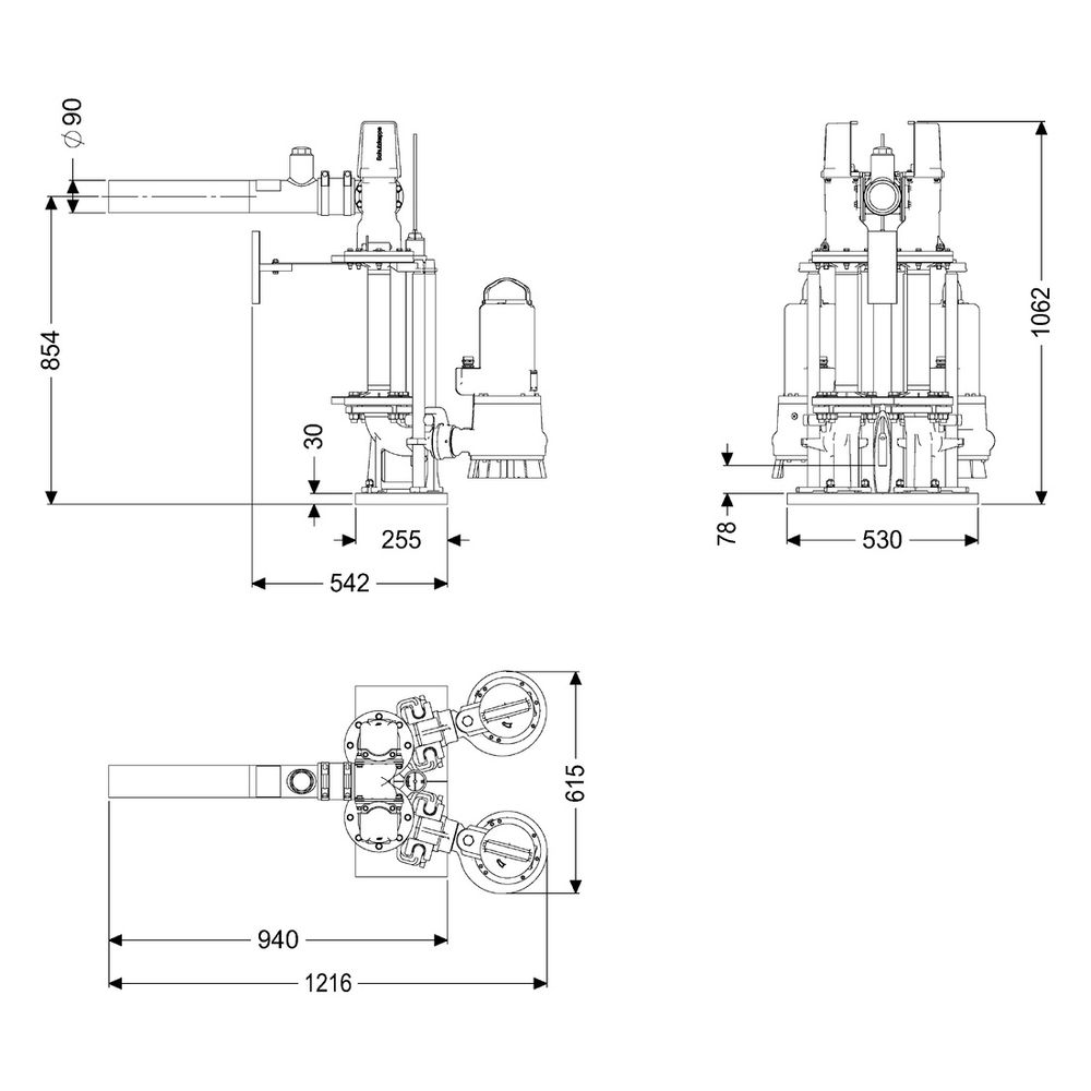 Kessel Pumpen-Einbausatz Retrofit L Duo GTK 3700, 400V 3,7kW, DN 90, 8744034... KESSEL-8744034 4026092103579 (Abb. 2)