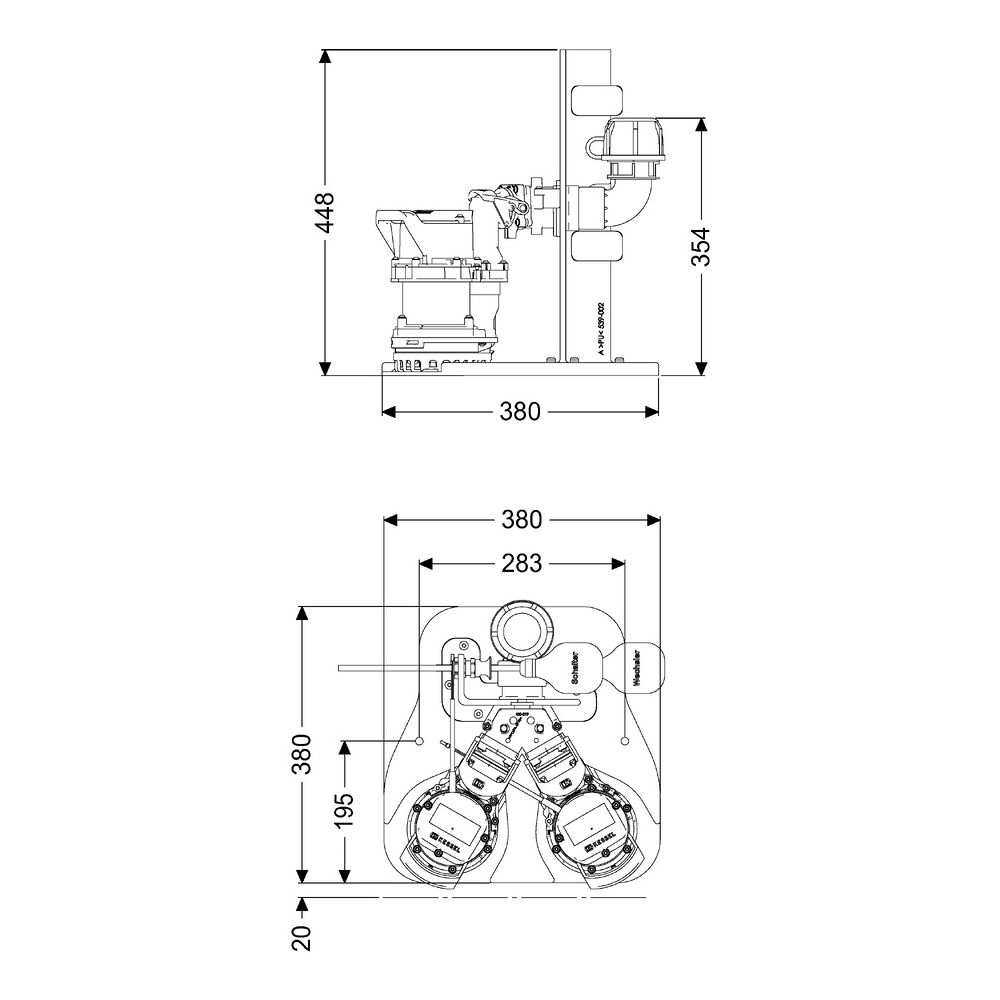 Kessel Pumpen-Einbausatz Retrofit S Duo GTF 500-S1, 230V, 448x380x403mm, Kunststoff... KESSEL-8744050 4026092109496 (Abb. 2)