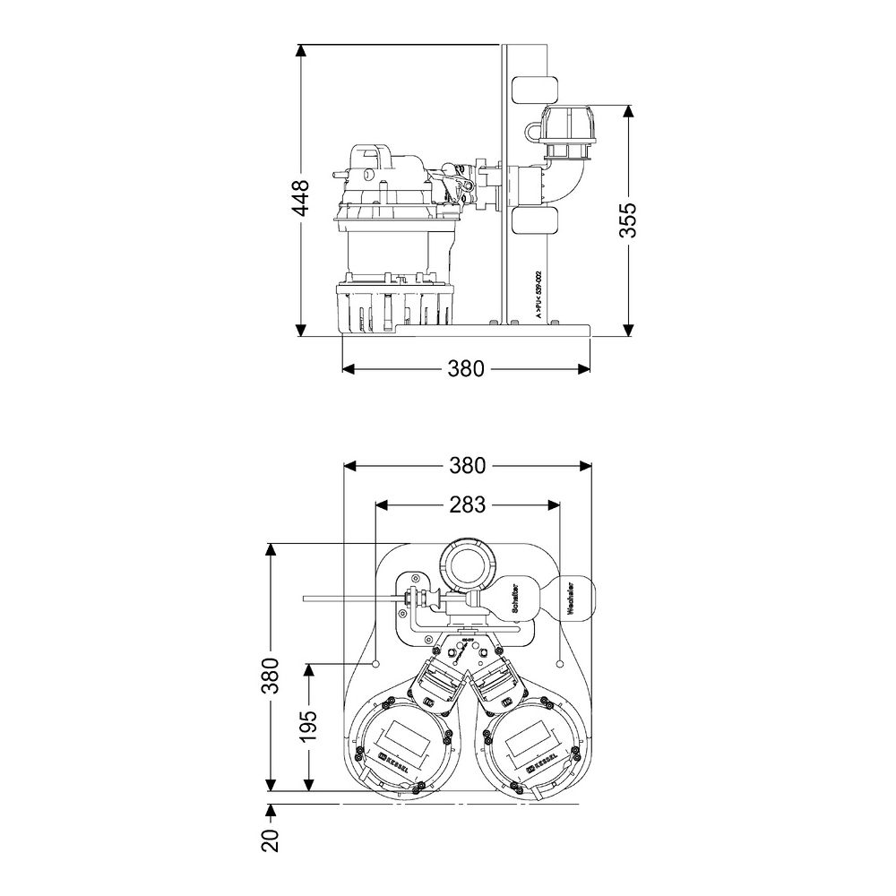 Kessel Pumpen-Einbausatz Retrofit S Duo, GTF 1000-S1, 448x380x403mm, Kunststoff... KESSEL-8744051 4026092109489 (Abb. 2)