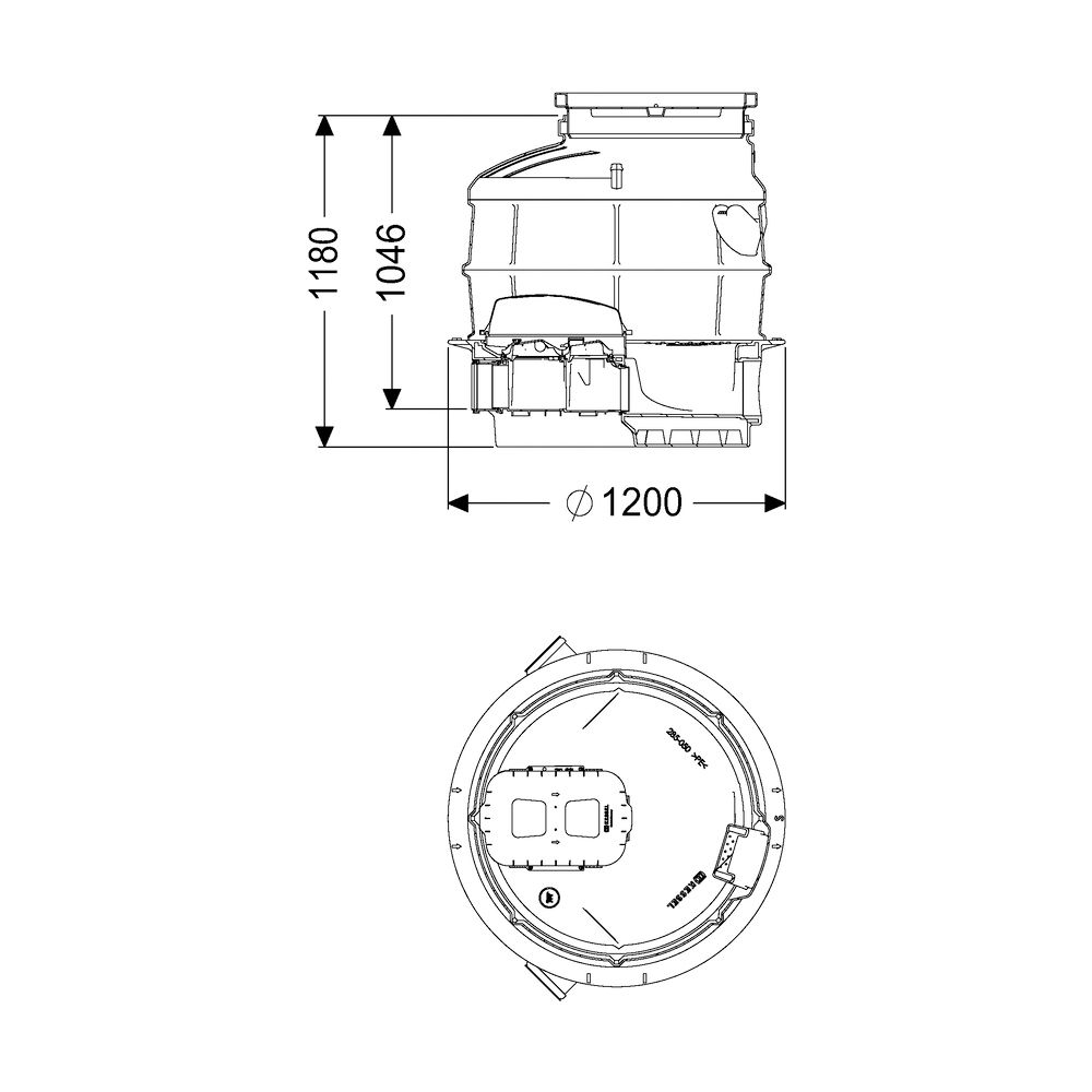 Kessel Rückstauschacht LW 1000 Zulauf DN 150, Auslauf DN 150, 1180mm... KESSEL-881005-DN150 4026092071717 (Abb. 2)