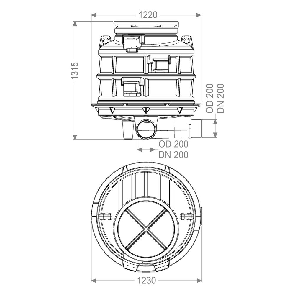 Kessel Standardschacht GT LW1000, DN 200, 1.070mm, links, Polyethylen... KESSEL-881060 4026092024119 (Abb. 2)
