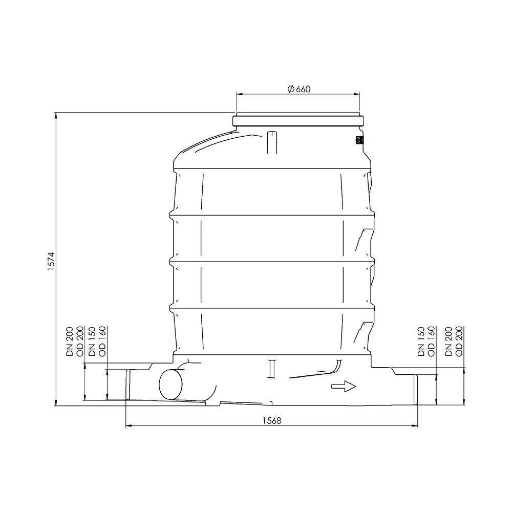 Kessel Standardschacht GT LW1000, 1.570mm, DN 150/200, Polyethylen... KESSEL-881500 4026092024140 (Abb. 3)