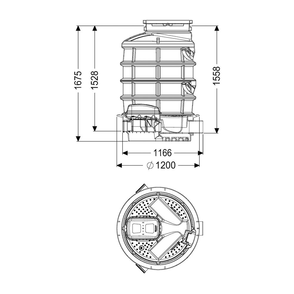 Kessel Rückstauschacht LW 1000 Zulauf DN 150, Auslauf DN 200, 1680mm... KESSEL-881505 4026092049266 (Abb. 2)