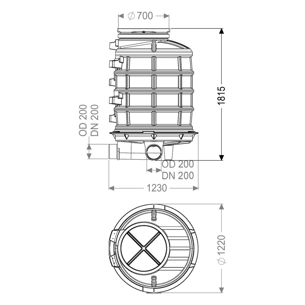 Kessel Standardschacht GT LW1000, DN 200, 1.570mm, Polyethylen... KESSEL-881560 4026092024256 (Abb. 2)