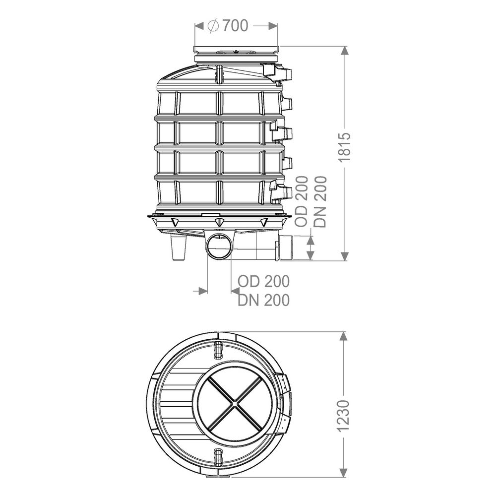 Kessel Standardschacht GT LW1000, DN 200, 1.570mm, 90 Grad rechts... KESSEL-881570 4026092024263 (Abb. 2)