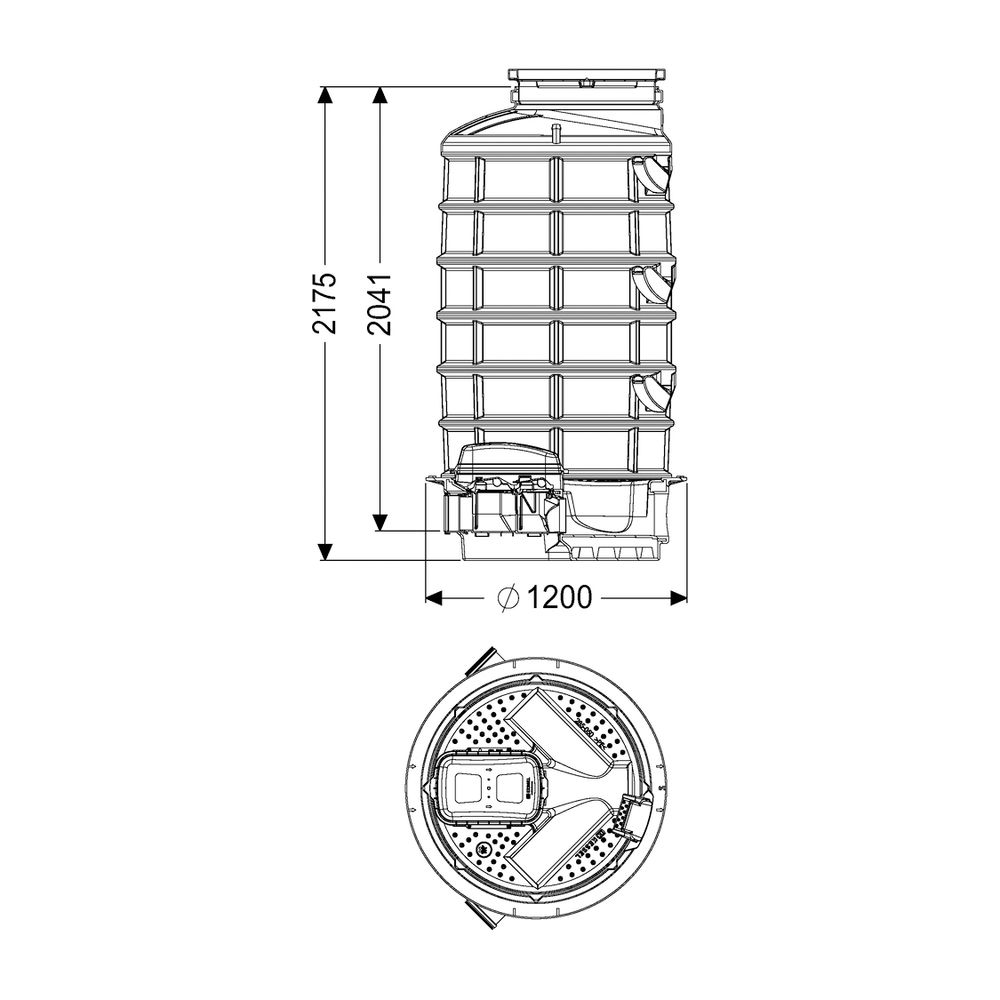 Kessel Rückstauschacht LW 1000 Zulauf DN 150, Auslauf DN 150, 2180mm... KESSEL-882005-DN150 4026092071298 (Abb. 2)