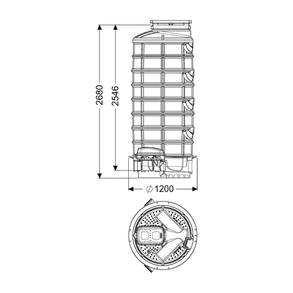 Kessel Rückstauschacht LW 1000 Zulauf DN 150, Auslauf DN 150, 2680mm... KESSEL-882505-DN150 4026092071304 (Abb. 2)