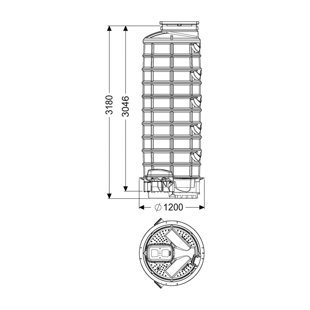 Kessel Rückstauschacht LW 1000 Zulauf DN 150, Auslauf DN 150, 3180mm... KESSEL-883005-DN150 4026092071311 (Abb. 2)