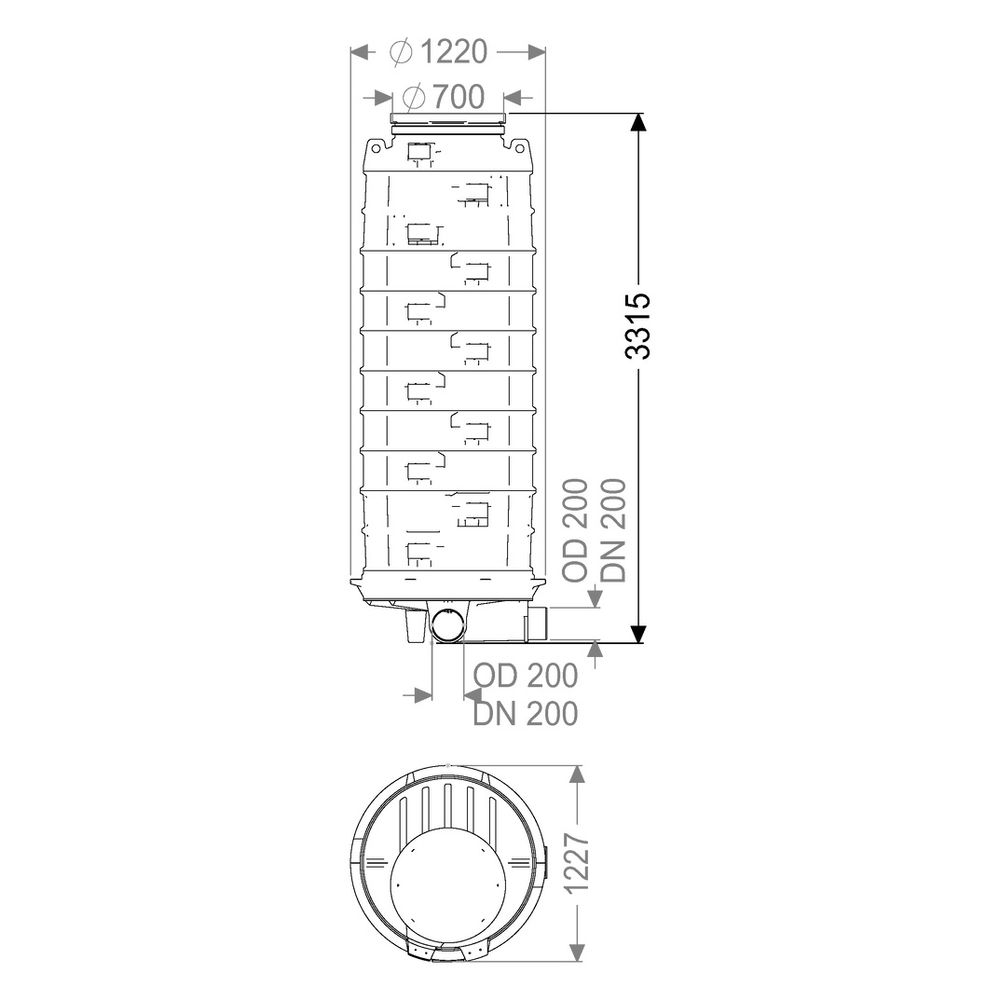 Kessel Standardschacht GT LW1000, DN 200, 3.070mm, 90 Grad links... KESSEL-883060 4026092024645 (Abb. 2)