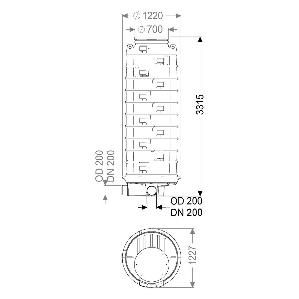 Kessel Standardschacht GT LW1000, DN 200, 3.070mm, Polyethylen... KESSEL-883070 4026092024652 (Abb. 2)
