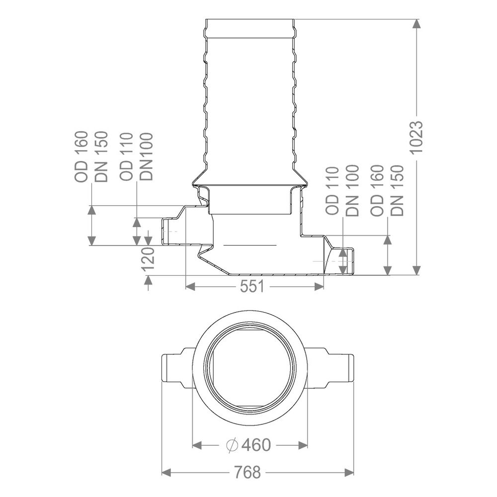 Kessel Probenahmeschacht für LW 400, DN 100/150, Klasse A, 400-1.300mm, 916880A... KESSEL-916880A  (Abb. 2)