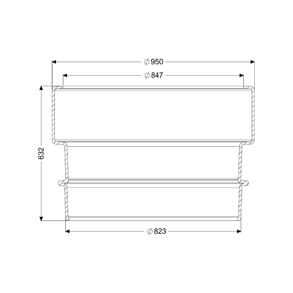 Kessel Verlängerungsstück, 800mm Durchmesser, 500mm Aufstockhöhe, 917480-800... KESSEL-917480-800 4026092111055 (Abb. 2)