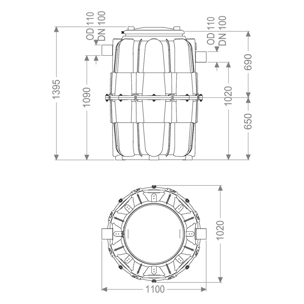 Kessel EasyClean Fettabscheider Modular free NS 3 Standard, 2-teilig, 300l Abscheiderin... KESSEL-93003-R 4026092071243 (Abb. 2)