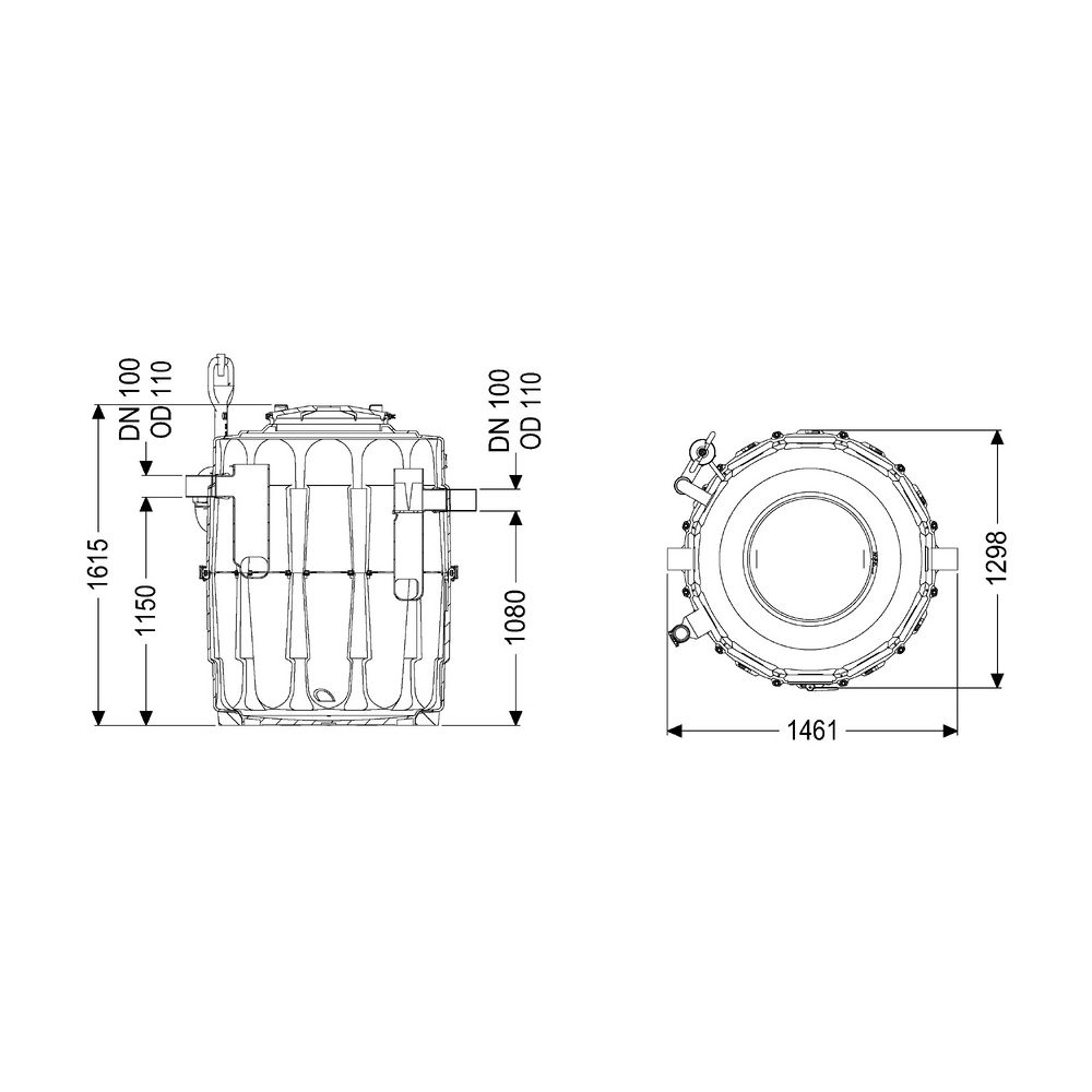 Kessel Fettabscheider EasyClean Modular free NS 4 rund Direktentsorgung... KESSEL-93004.00/D1-R 4026092108284 (Abb. 2)