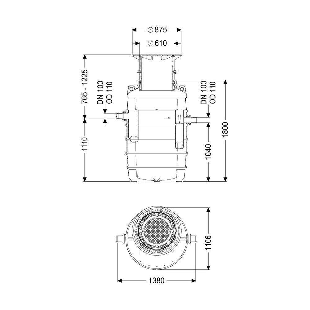 Kessel Fettabscheider EasyClean ground NS 4 Standard, 800-1.200mm, Klasse A/B... KESSEL-93004/120B 4026092025574 (Abb. 2)