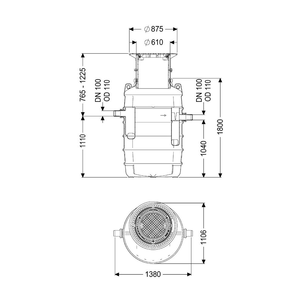 Kessel Fettabscheider EasyClean ground NS 4 Standard, 800-1.200mm, Klasse D... KESSEL-93004/120D 4026092025581 (Abb. 2)