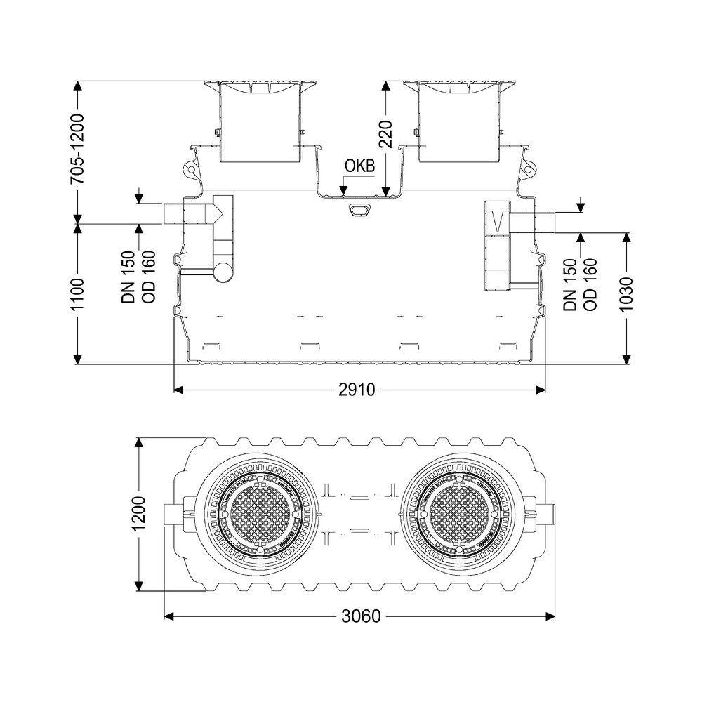 Kessel Fettabscheider EasyClean ground NS 10 Standard, 740-1.175mm, Klasse D... KESSEL-93010/120D 4026092025802 (Abb. 2)