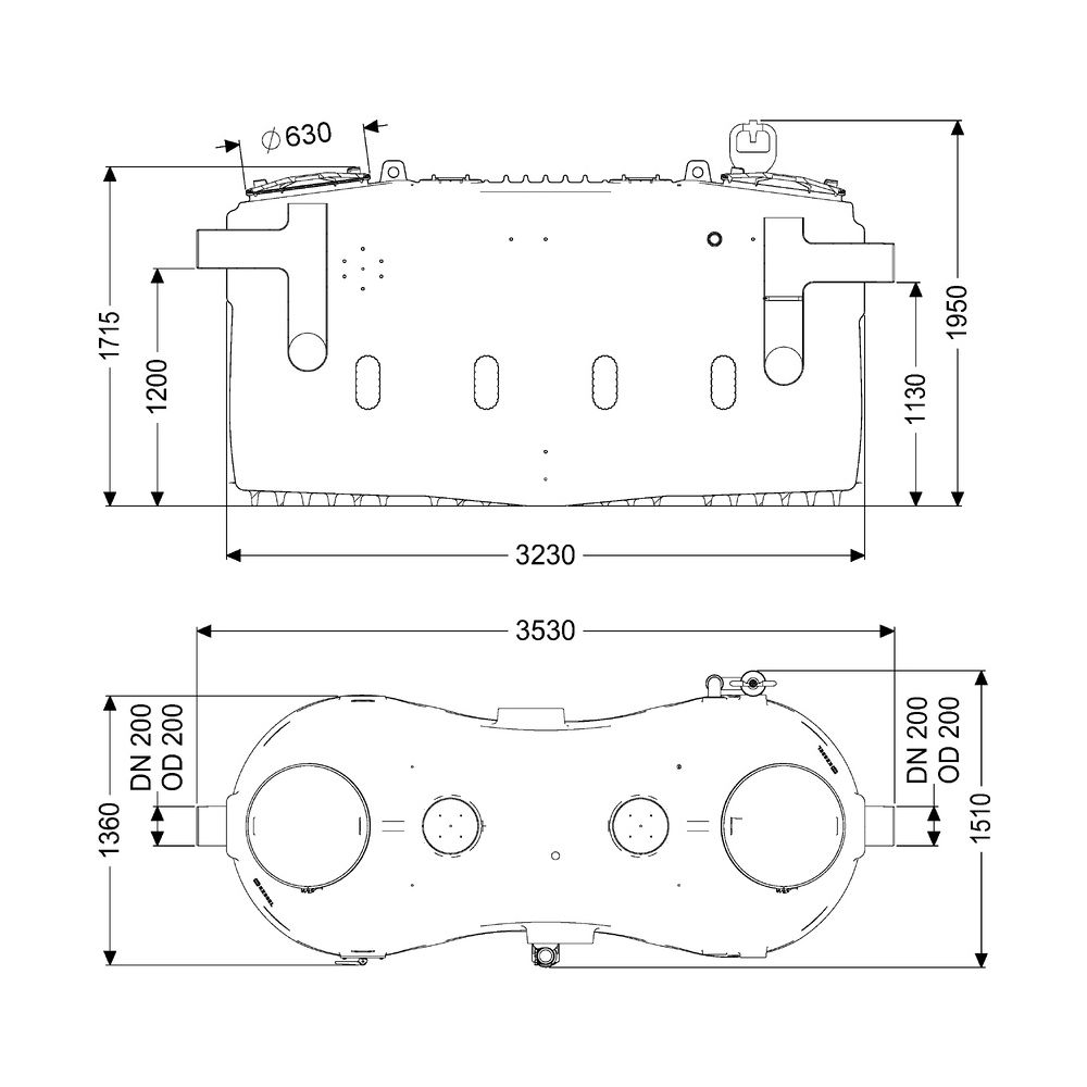 Kessel Fettabscheider EasyClean free NS 15, 3.530x1.490x1.950mm, PE, Violett, 9301... KESSEL-93015-01-D-R 4026092105184 (Abb. 2)