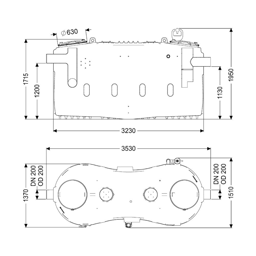 Kessel Fettabscheider EasyClean free NS 20, 1730L, 3.530x1.490x1.950mm, PE, Violet... KESSEL-93020-01-D-R 4026092105207 (Abb. 2)