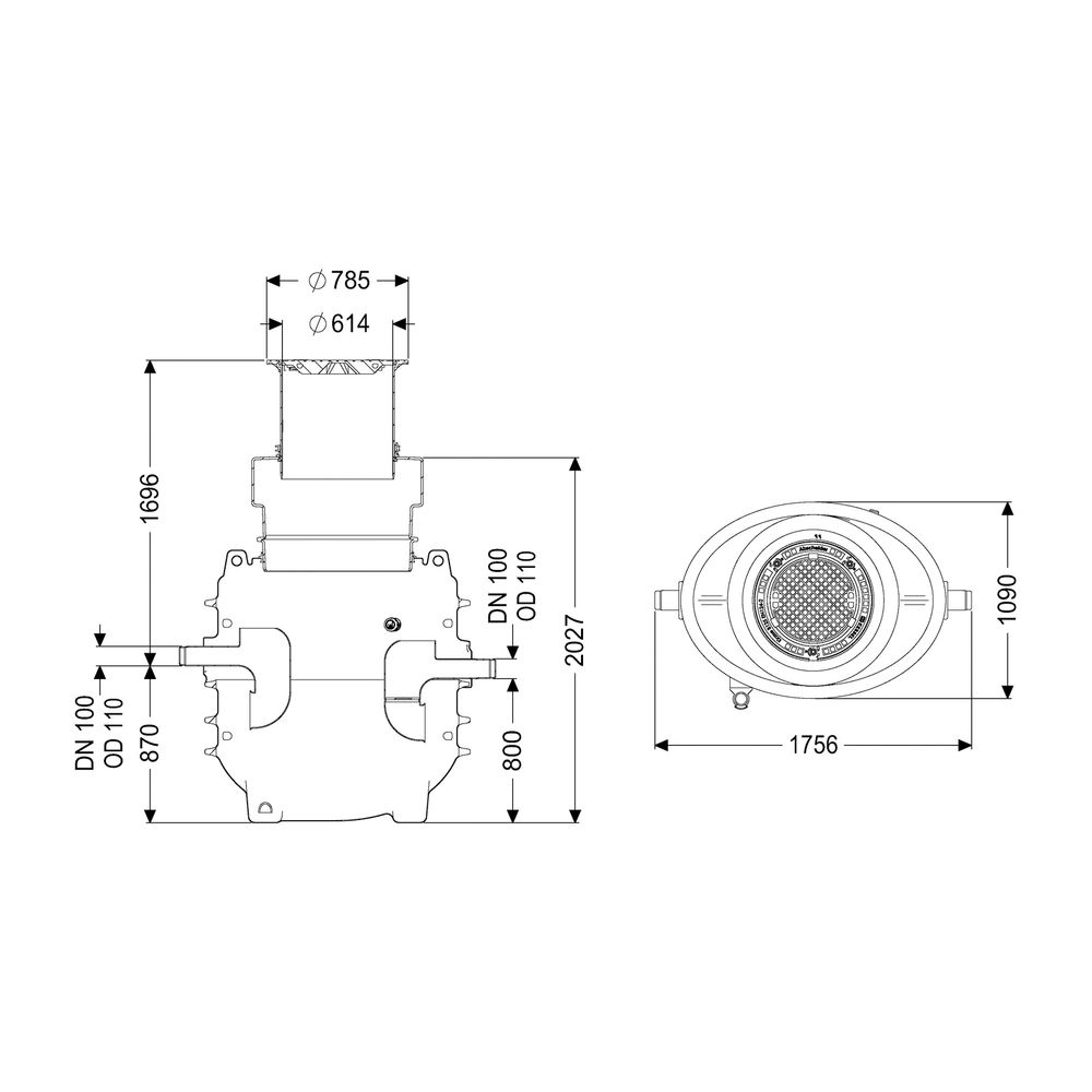 Kessel Fettabscheider EasyClean ground NS 1 Direct, 1.040-1.740mm, Klasse A/B, re... KESSEL-95010-170B-DR 4026092100783 (Abb. 2)