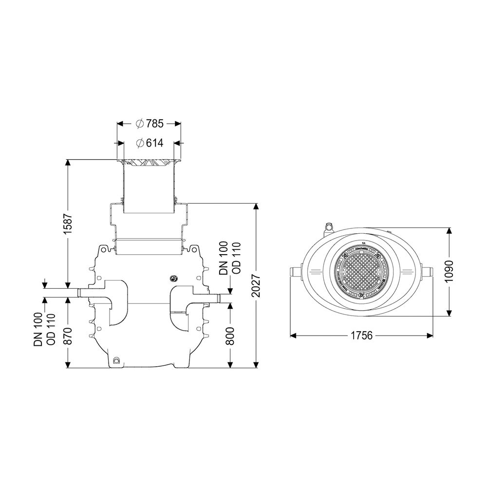 Kessel Fettabscheider EasyClean ground NS 1 Direct, 1.190-1.740mm, Klasse D, link... KESSEL-95010-170D-DL 4026092101186 (Abb. 2)