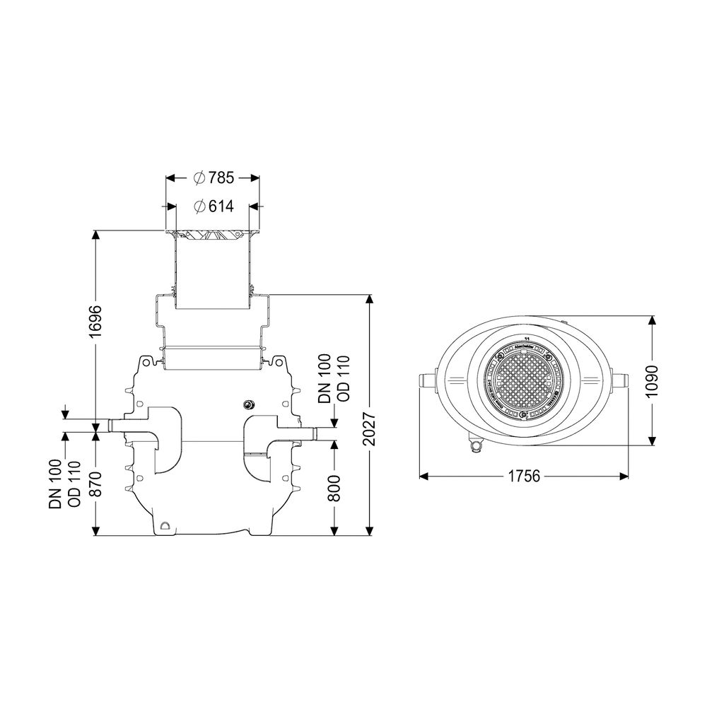 Kessel Fettabscheider EasyClean ground NS 1 Direct, 1.190-1.740mm, Klasse D, rech... KESSEL-95010-170D-DR 4026092100868 (Abb. 2)
