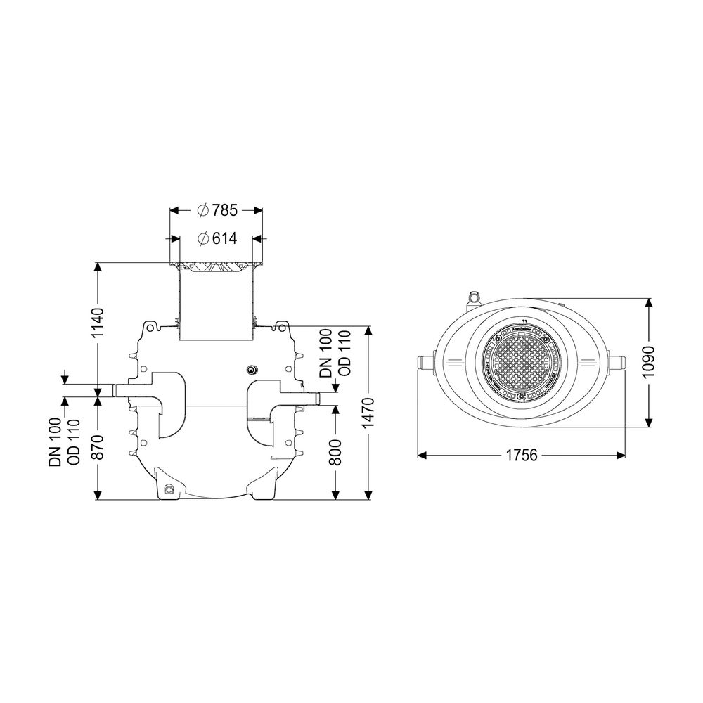 Kessel Fettabscheider EasyClean ground NS 2 Direct, 900-1.190mm, Klasse D, links... KESSEL-95020-120D-DL 4026092101032 (Abb. 2)