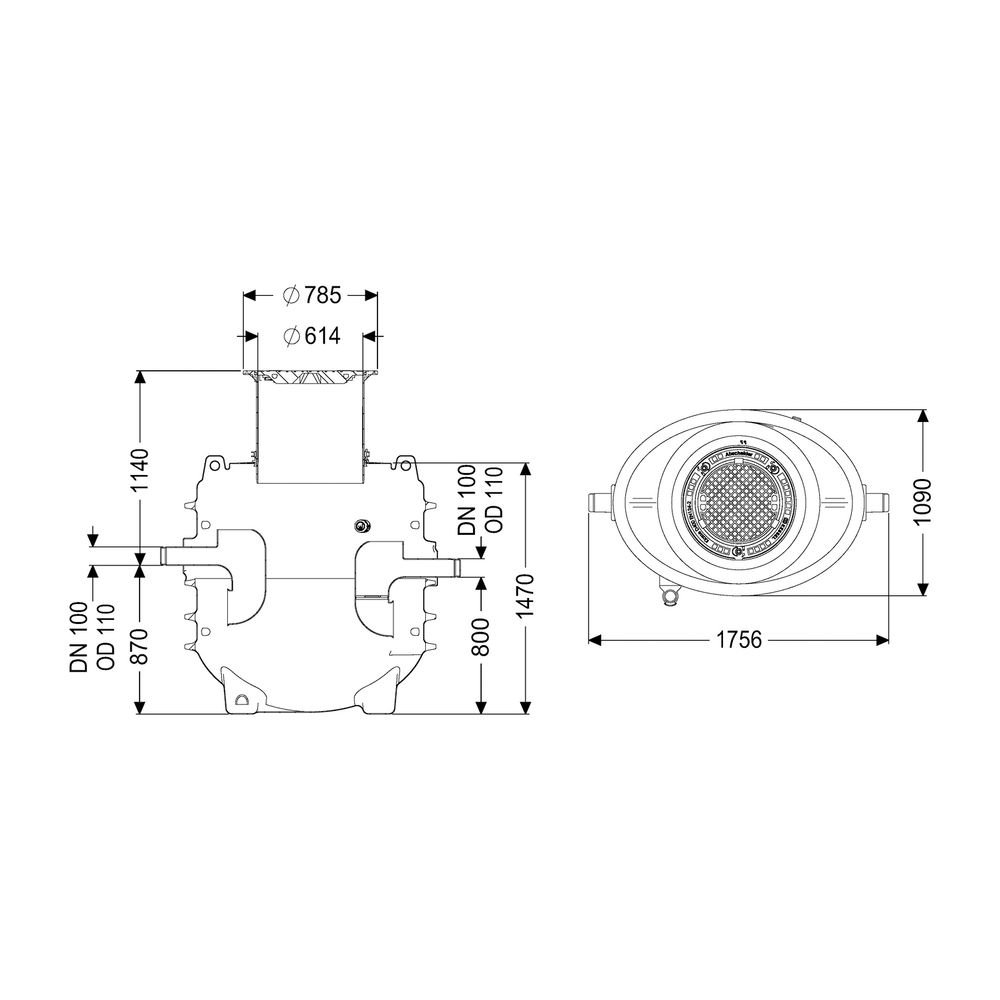 Kessel Fettabscheider EasyClean ground NS 2 Direct, 900-1.190mm, Klasse D, rechts... KESSEL-95020-120D-DR 4026092100714 (Abb. 2)