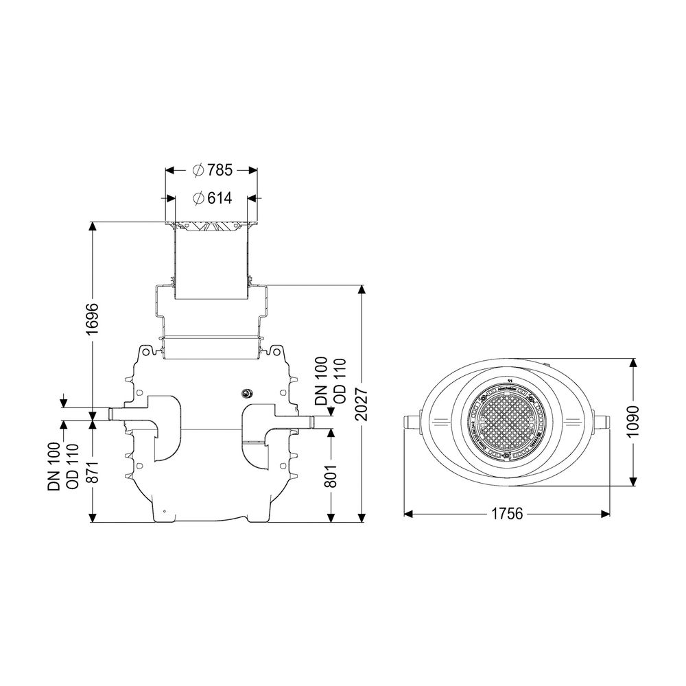 Kessel Fettabscheider EasyClean ground NS 2 Standard, 1.040-1.740mm, Klasse A/B... KESSEL-95020-170B 4026092100479 (Abb. 2)