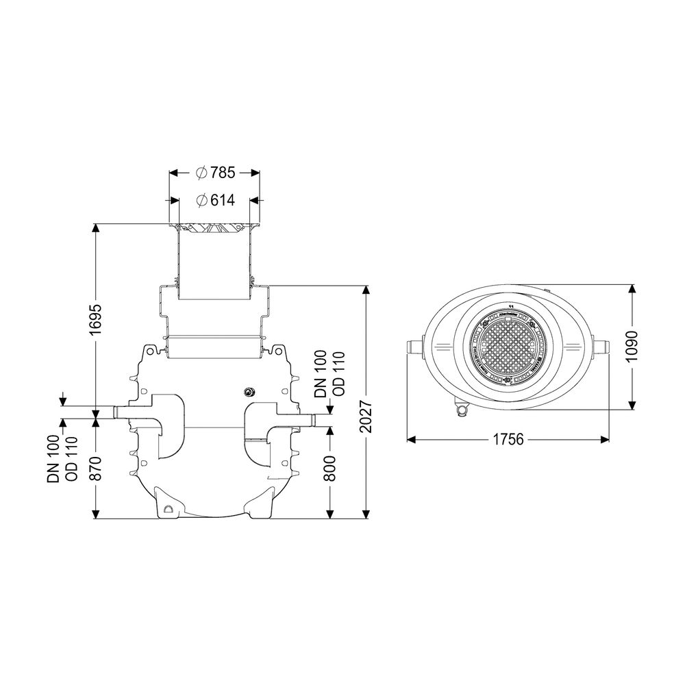 Kessel Fettabscheider EasyClean ground NS 2 Direct, 1.190-1.740mm, Klasse D, rech... KESSEL-95020-170D-DR 4026092100875 (Abb. 2)