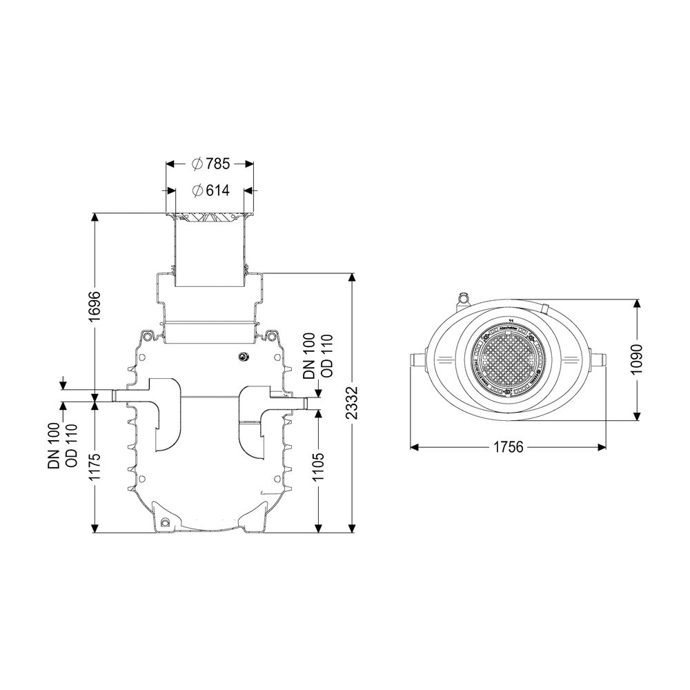 Kessel Fettabscheider EasyClean ground NS 3 Direct,1.040-1.740mm, Klasse A/B, lin... KESSEL-95030-170B-DL 4026092101124 (Abb. 2)