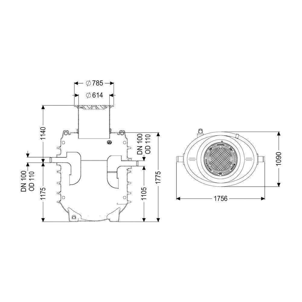 Kessel Fettabscheider EasyClean ground NS 4 Direct, 690-1.190mm, Klasse A/B, link... KESSEL-95040-120B-DL 4026092100974 (Abb. 2)