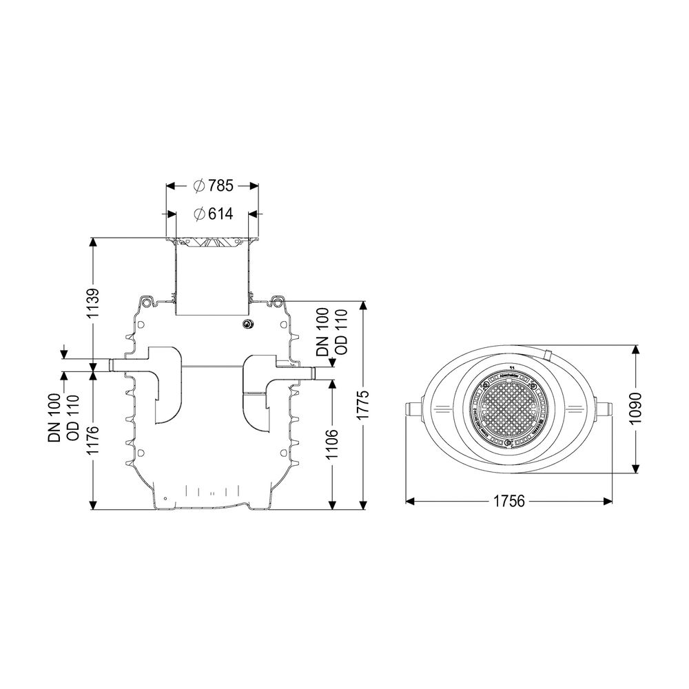 Kessel Fettabscheider EasyClean ground NS 4 Standard, 900-1.190mm, Klasse D... KESSEL-95040-120D 4026092100417 (Abb. 2)