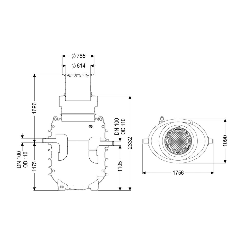 Kessel Fettabscheider EasyClean ground NS 4 Direct, 900-1.190mm, Klasse A/B, link... KESSEL-95040-170B-DL 4026092101131 (Abb. 2)