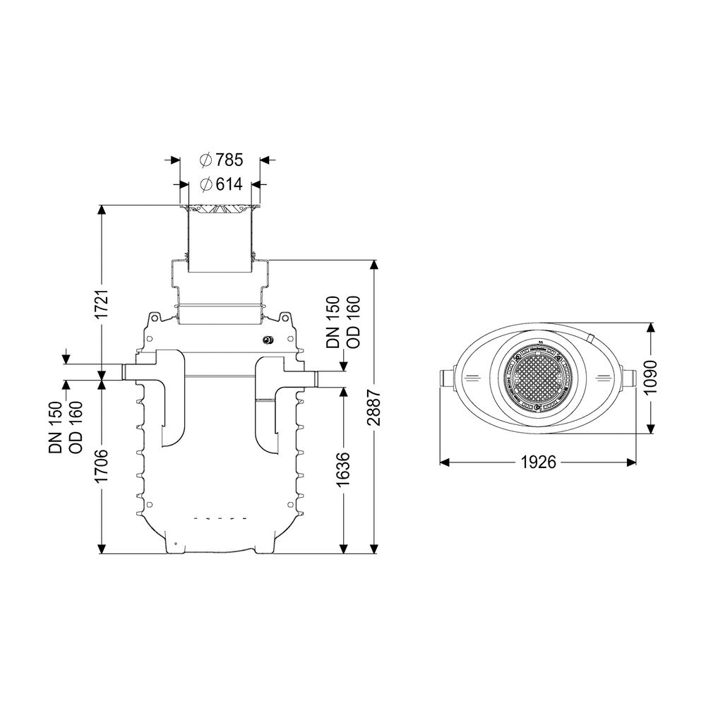 Kessel Fettabscheider EasyClean ground NS 7 Standard, 1.215-1.765mm, Klasse D... KESSEL-95070-170D 4026092100585 (Abb. 2)