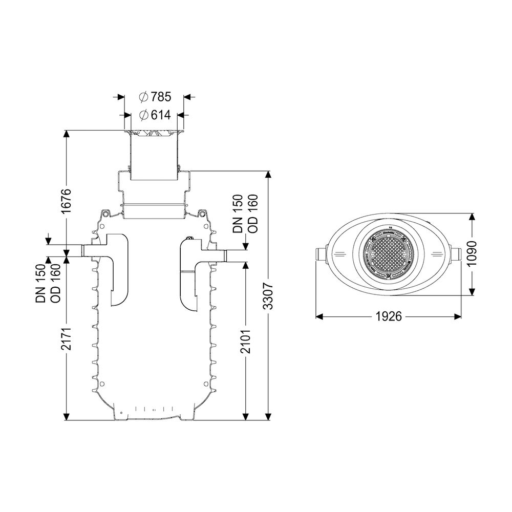 Kessel Fettabscheider EasyClean ground NS 10 Standard, 1.170-1.720mm, Klasse D... KESSEL-95100-170D 4026092100608 (Abb. 2)