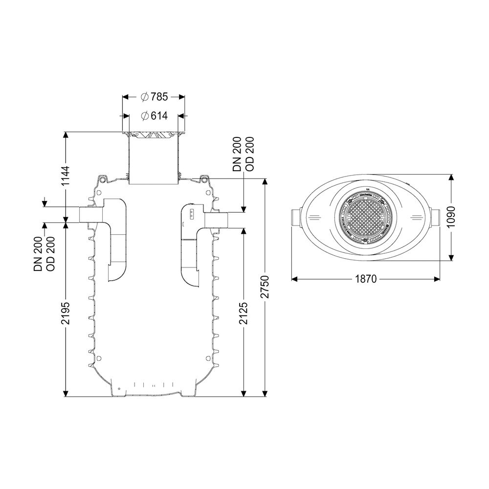 Kessel Fettabscheider EasyClean ground NS 12,5 Standard, 645-1.145mm, Klasse A/B... KESSEL-95125-120B 4026092100370 (Abb. 2)