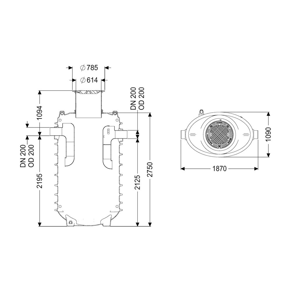 Kessel Fettabscheider EasyClean ground NS 12,5 Direct, 855-1.145mm, Klasse D, lin... KESSEL-95125-120D-DL 4026092101094 (Abb. 2)