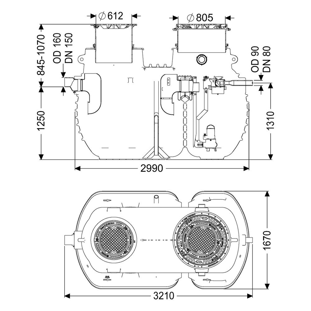 Kessel Fettabscheider EasyClean ground Multi Direct-R, NS 7, 845-1.070mm, PE, Sch... KESSEL-96007-DR-120B 4026092109816 (Abb. 2)