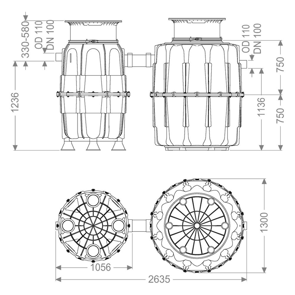 Kessel Fettabscheider EasyClean Modular ground NS 4 Standard, Klasse B... KESSEL-98204/00B 4026092027127 (Abb. 2)