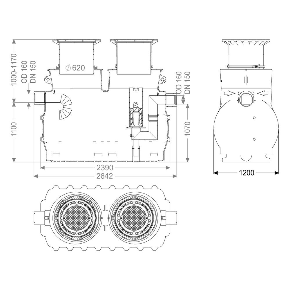 Kessel Öl- und Benzinabscheider EasyOil NS 3, 1800L, Belastungsklasse D 400, PE, Schw... KESSEL-99403.10D 4026092027219 (Abb. 2)