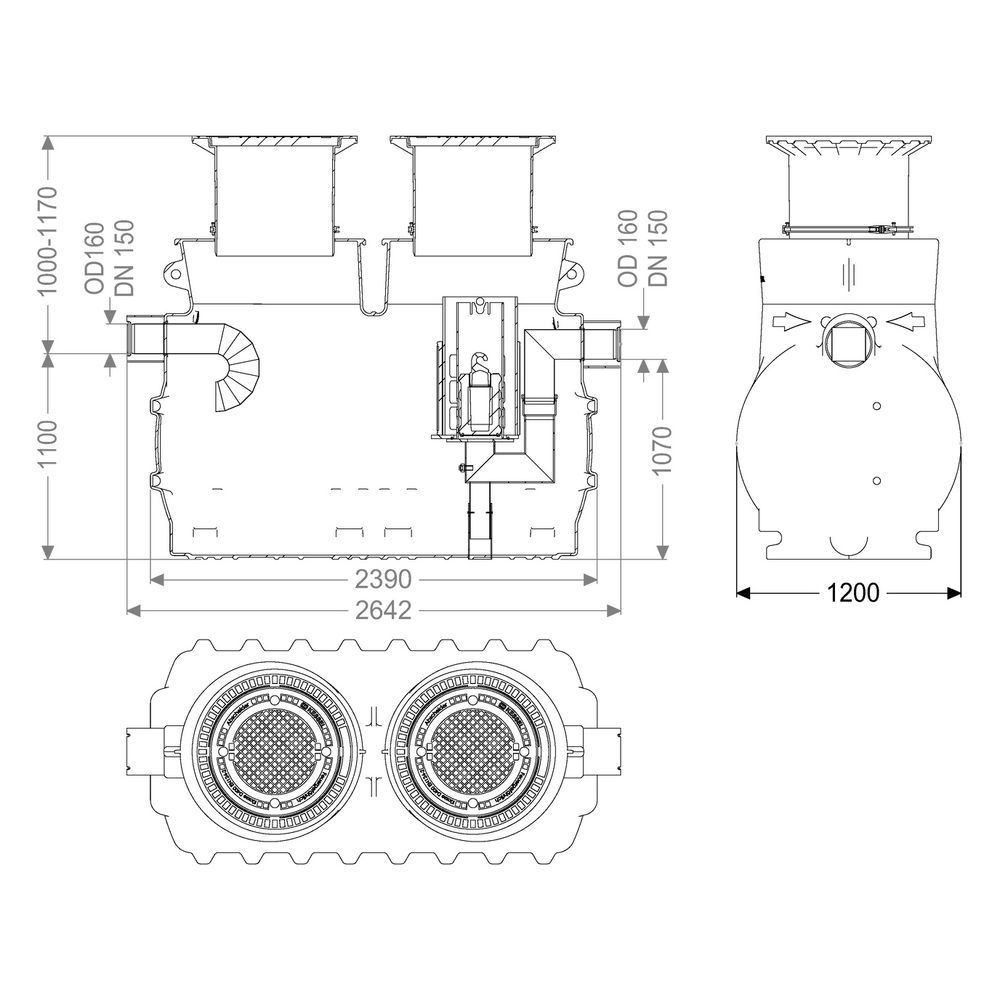 Kessel Koaleszenzabscheider EasyOil ground, NS 3, 1.800L, D 400, PE, Schwarz... KESSEL-99503.10D 4026092027295 (Abb. 2)